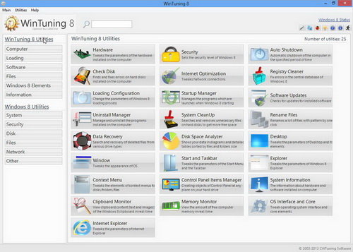 WinTuning 8 - Optimize, boost, maintain and recovery Windows 8 - All-in-One Utility