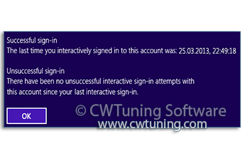 Display information about previous logon - WinTuning Utilities: Optimize, boost, maintain and recovery Windows 7, 10, 8 - All-in-One Utility
