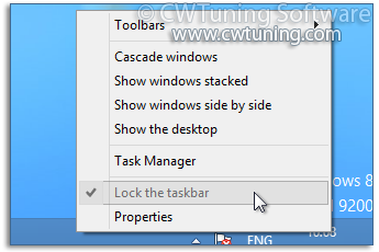 Lock the taskbar - WinTuning Utilities: Optimize, boost, maintain and recovery Windows 7, 10, 8 - All-in-One Utility