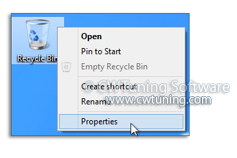 Remove the properties item of the «Recycle Bin» icon - WinTuning Utilities: Optimize, boost, maintain and recovery Windows 7, 10, 8 - All-in-One Utility